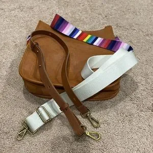 Social Threads Bags Vegan Leather Messenger Bag Brown With